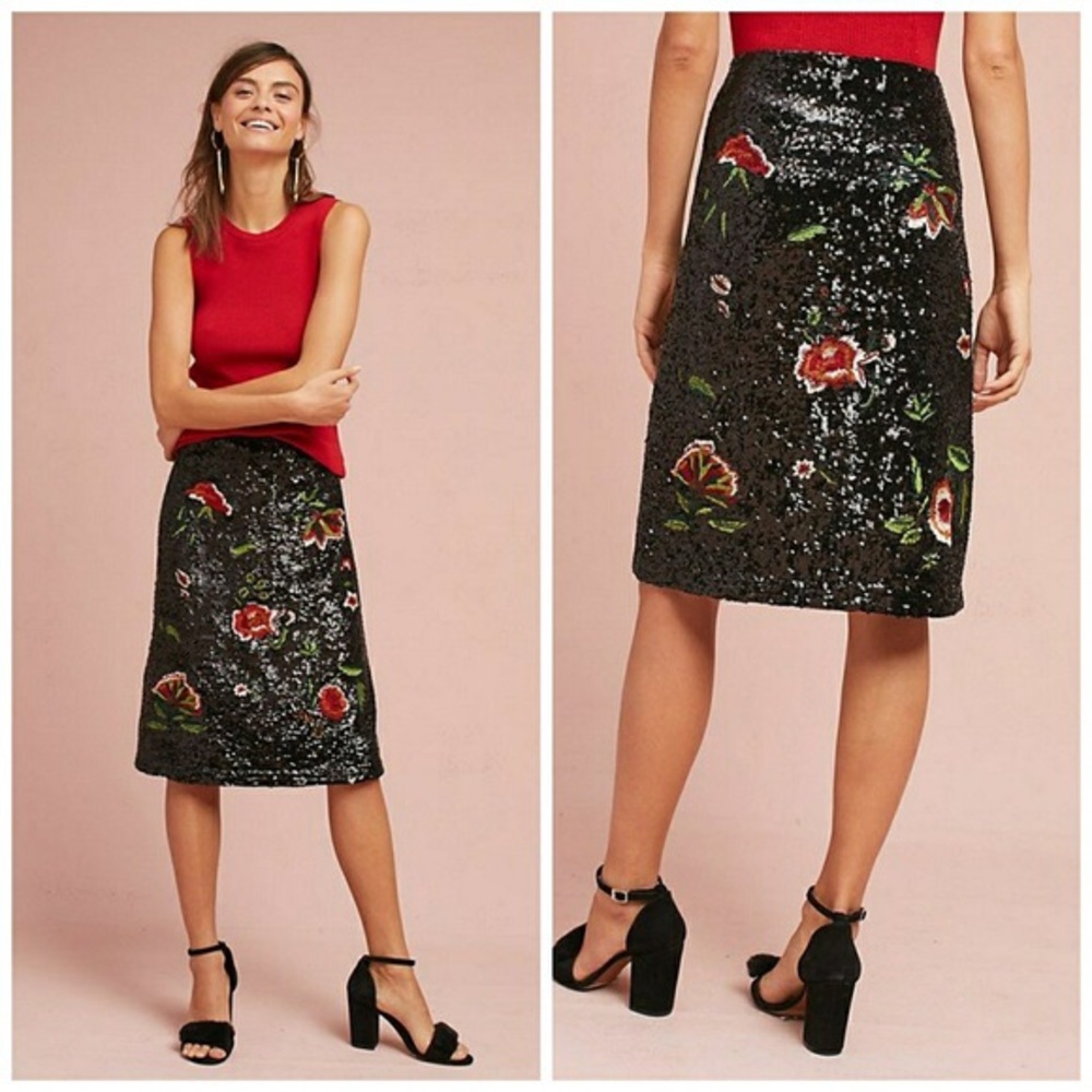 Anthropologie Maeve garden glitz skirt, size 4